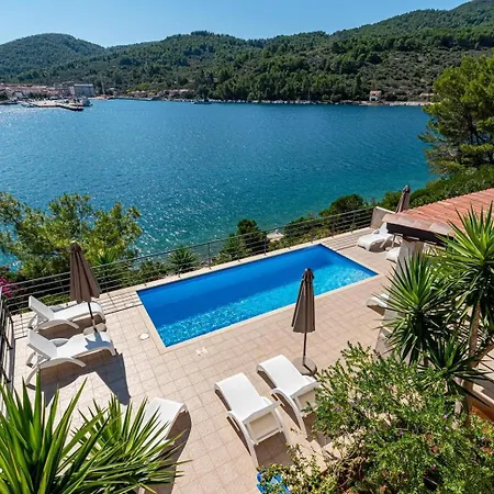 Beachfront With Private Pool In Holiday home Vela Luka